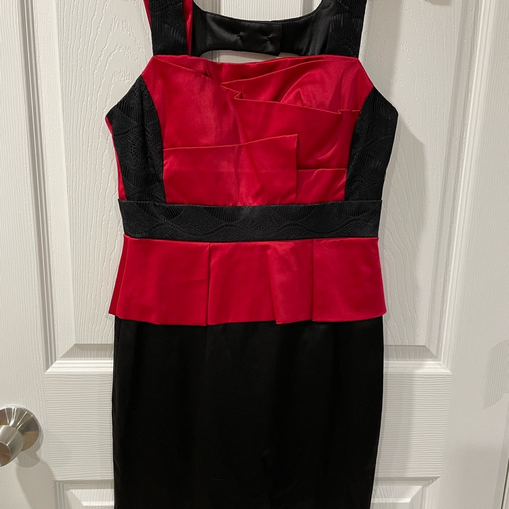 Elegant Red and Black Women's Dress